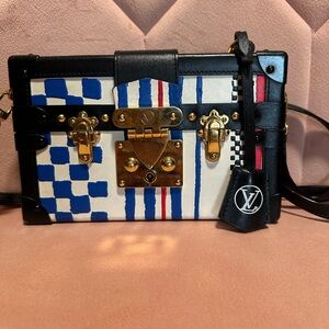 Louis Vuitton Black and Blue Patterned Crossbody Bag